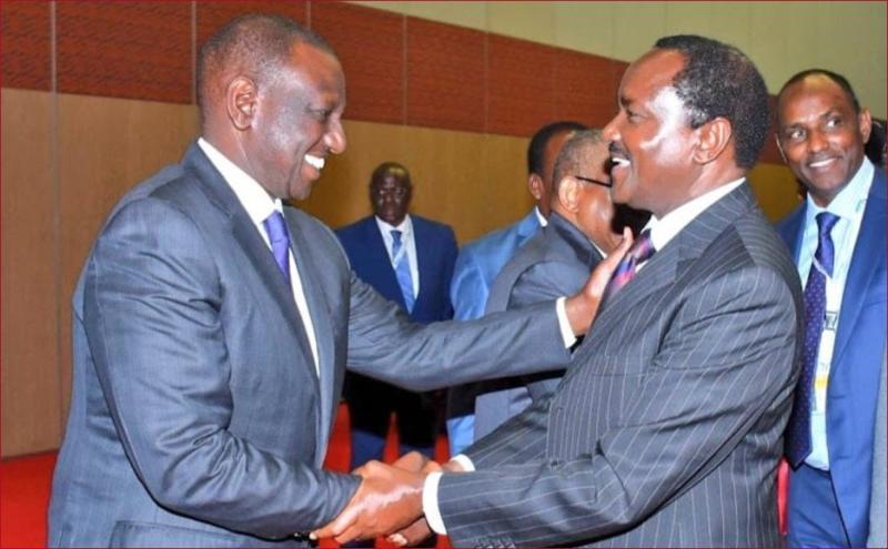 President William Ruto with Wiper leader Kalonzo Musyoka.